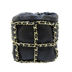 Black Leather Chanel Bucket Bag
