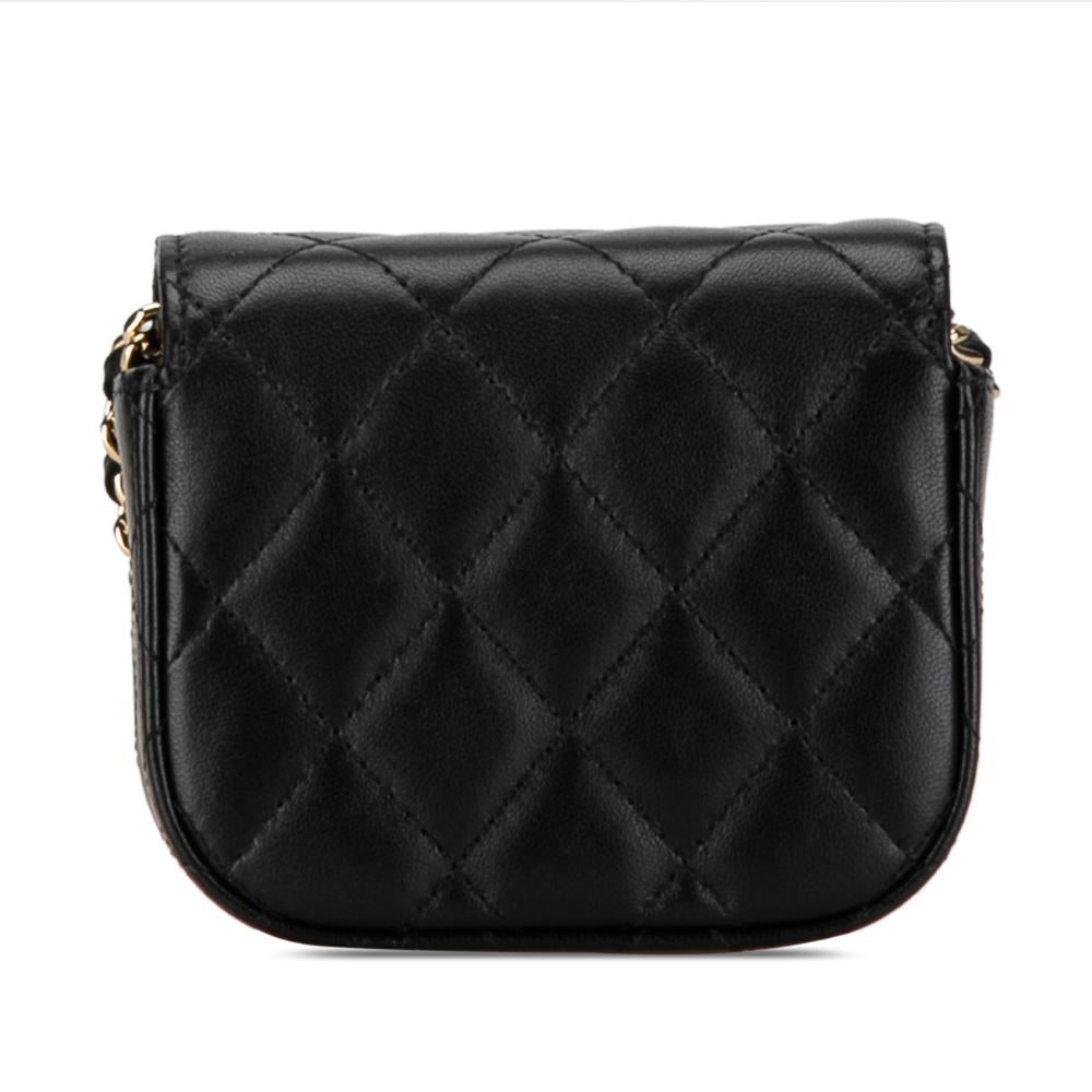 Black Leather Chanel Wallet On Chain
