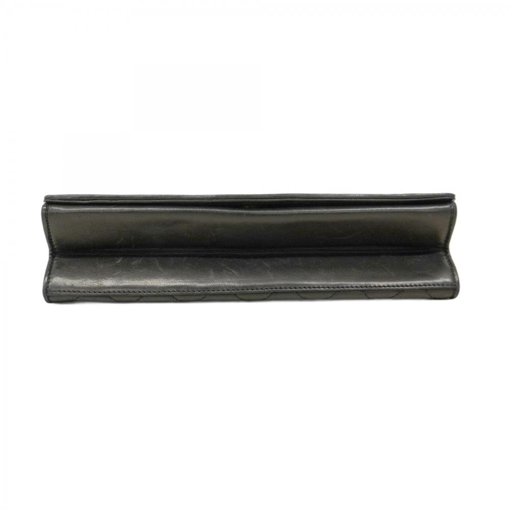 Black Leather Chanel Shoulder Bag