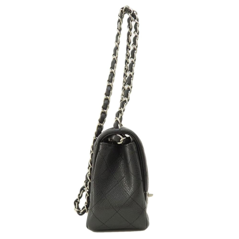 Black Leather Chanel Shoulder Bag