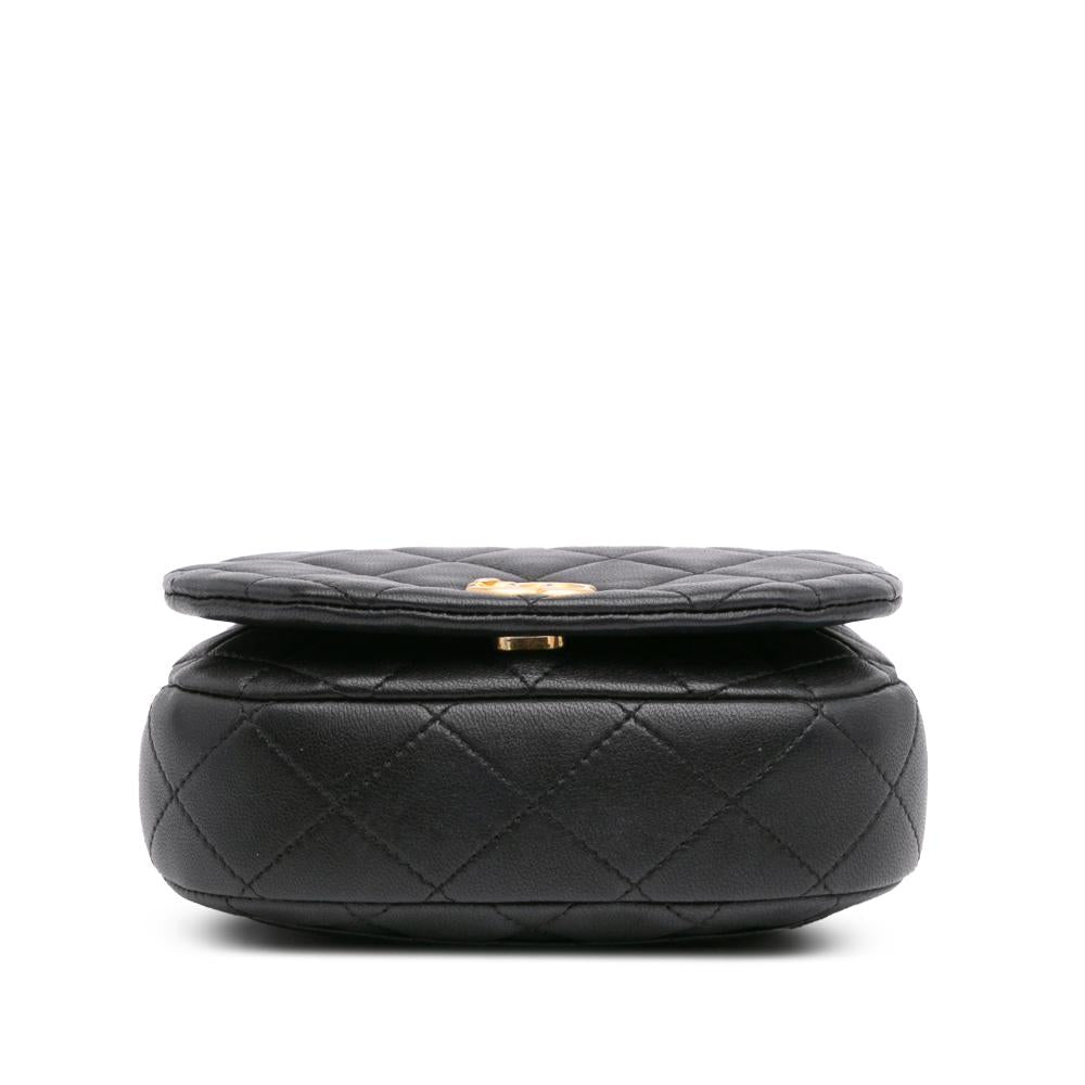 Black Leather Chanel Crossbody Bag