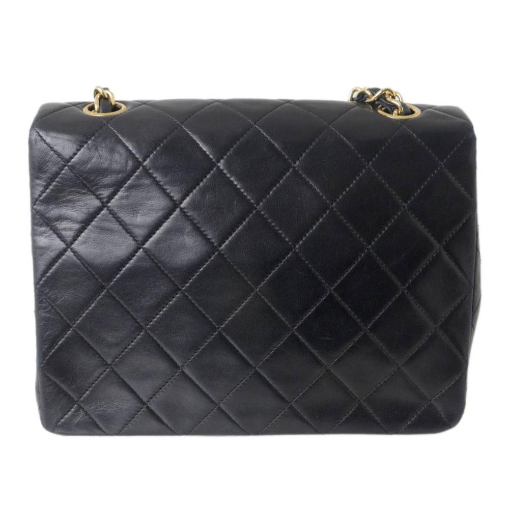 Black Leather Chanel Shoulder Bag