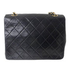 Black Leather Chanel Shoulder Bag