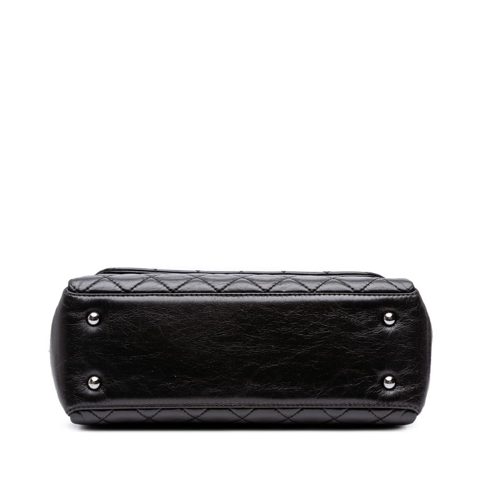 Black Leather Chanel Flap Bag