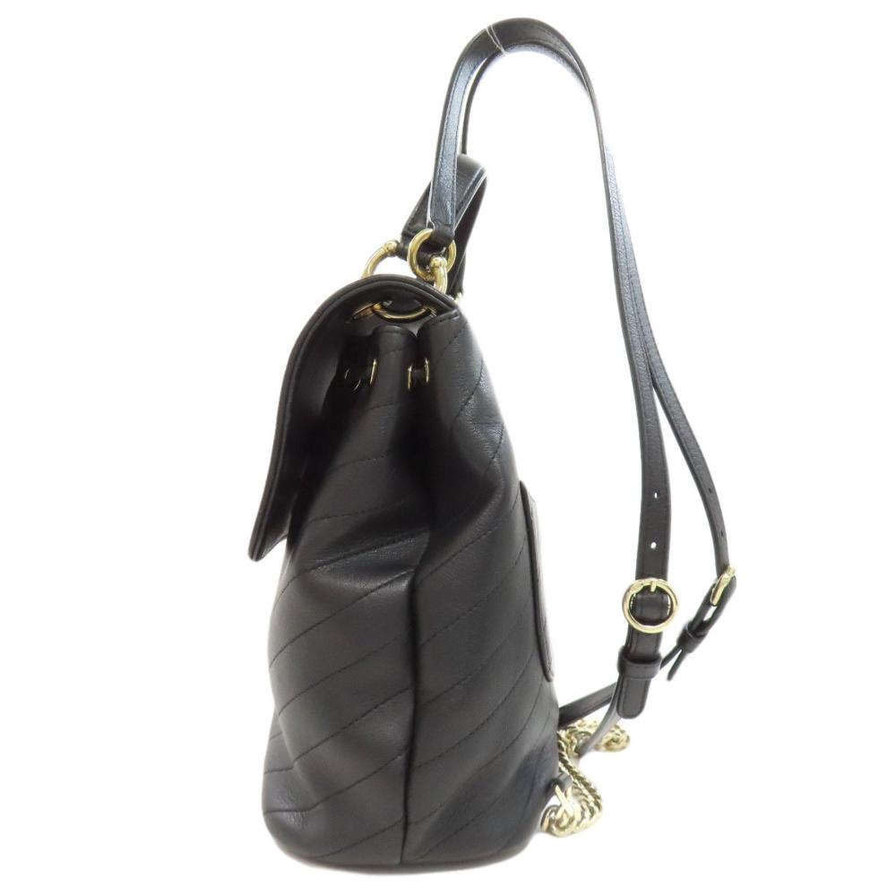 Black Leather Chanel Backpack