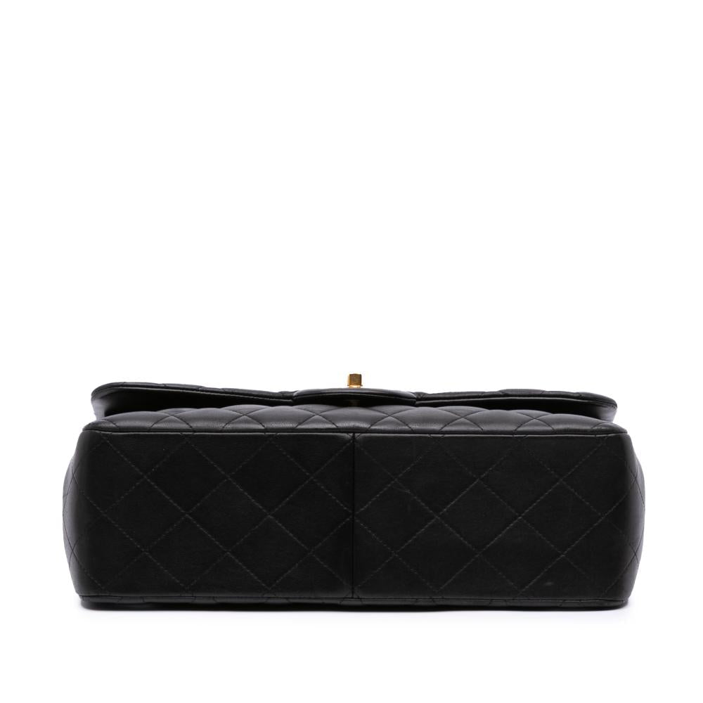 Black Leather Chanel Flap Bag