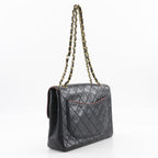 Black Leather Chanel Shoulder Bag