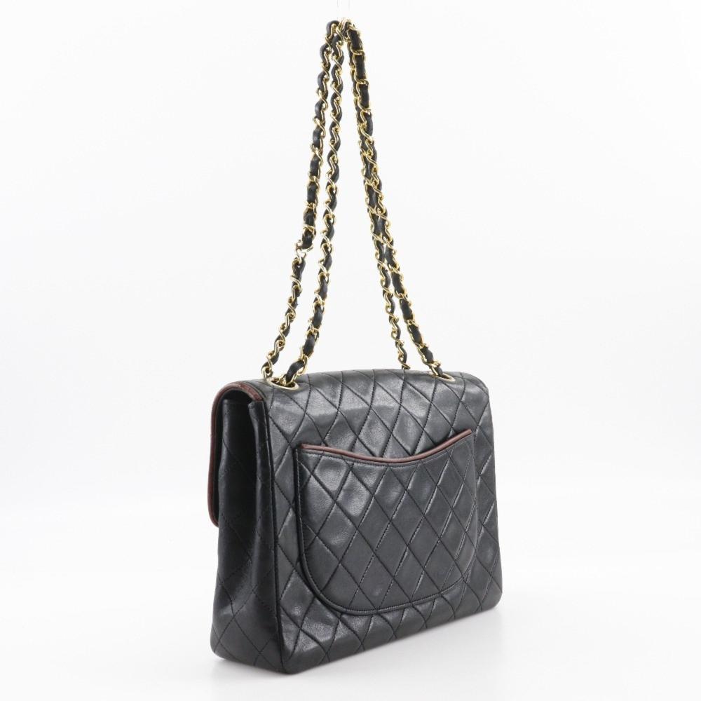 Black Leather Chanel Shoulder Bag