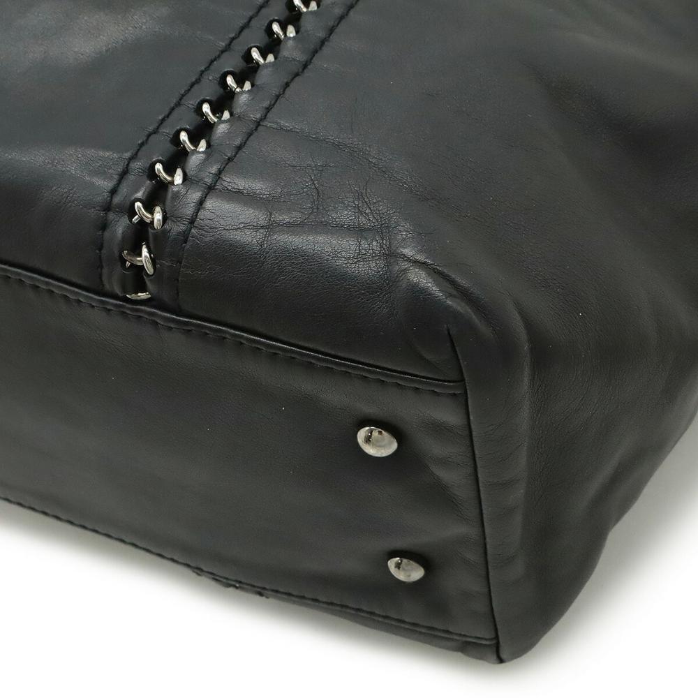 Black Leather Chanel Shoulder Bag