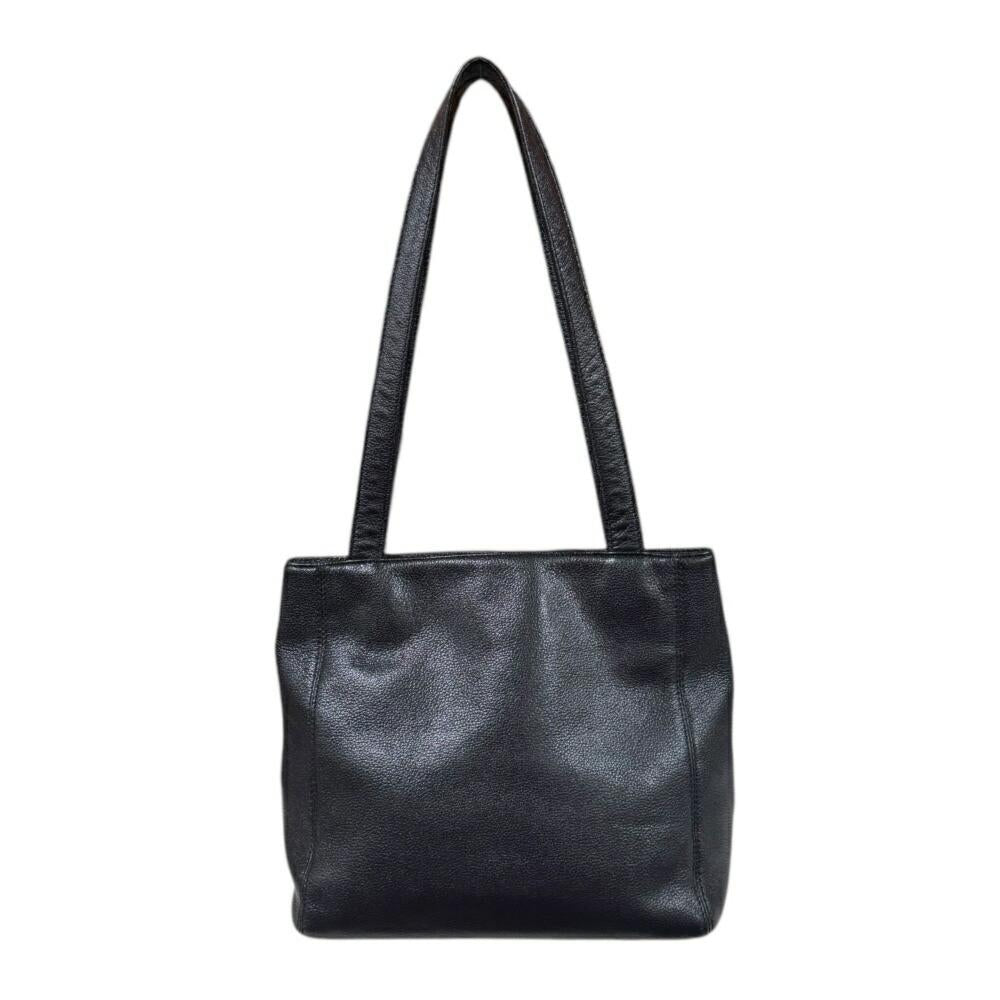 Black Leather Chanel Shoulder Bag