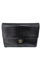 Black Leather Chanel Shoulder Bag