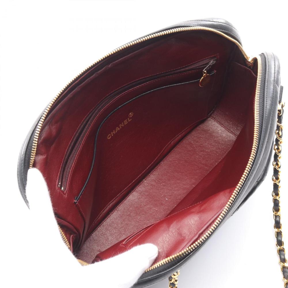 Black Leather Chanel Shoulder Bag