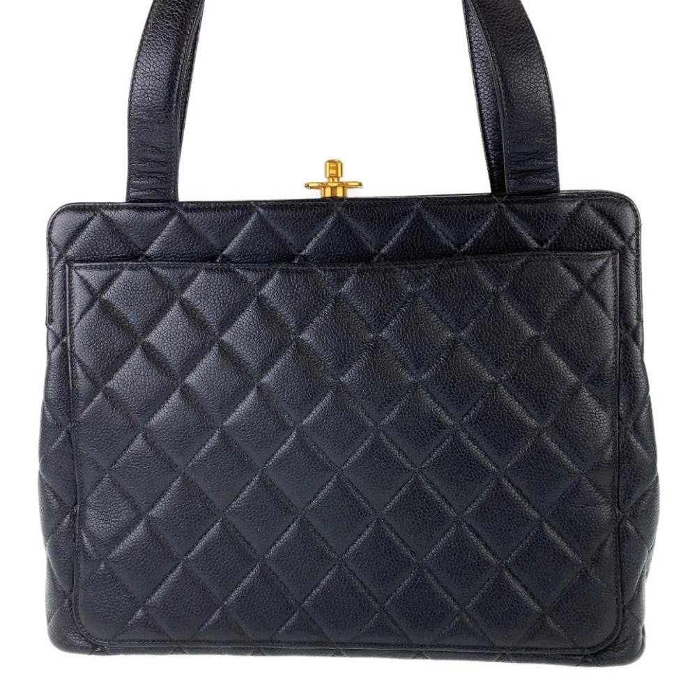Black Leather Chanel Shoulder Bag
