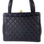 Black Leather Chanel Shoulder Bag