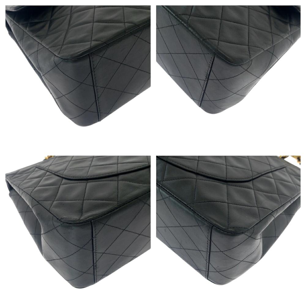 Black Leather Chanel Flap Bag