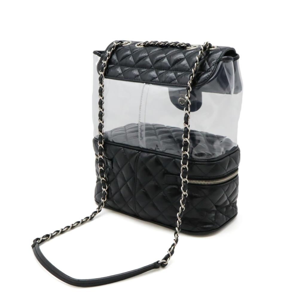 Black Leather Chanel Shoulder Bag