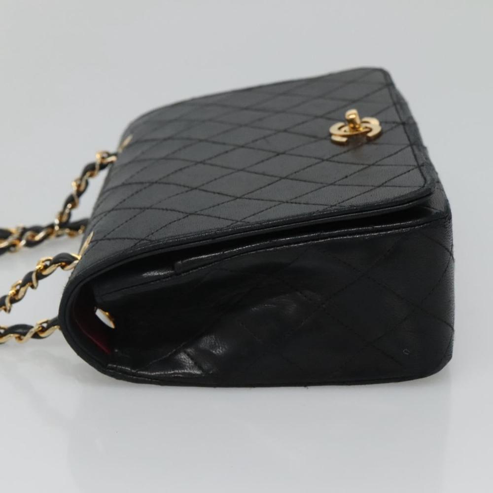 Black Leather Chanel Shoulder Bag
