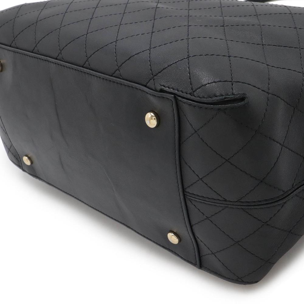 Black Leather Chanel Shoulder Bag