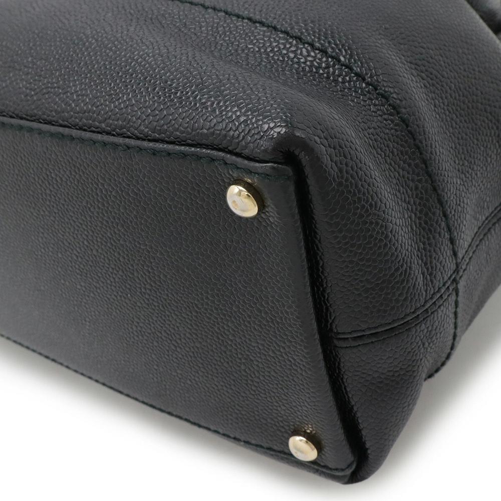 Black Leather Chanel Shoulder Bag