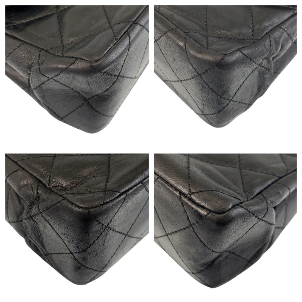 Black Leather Chanel Flap Bag