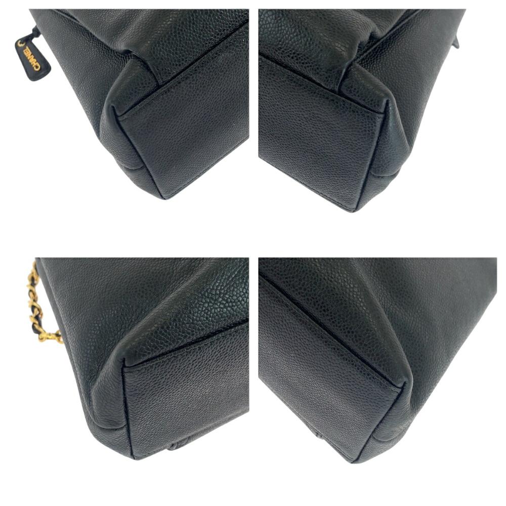 Black Leather Chanel Shoulder Bag