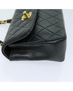 Black Leather Chanel Shoulder Bag