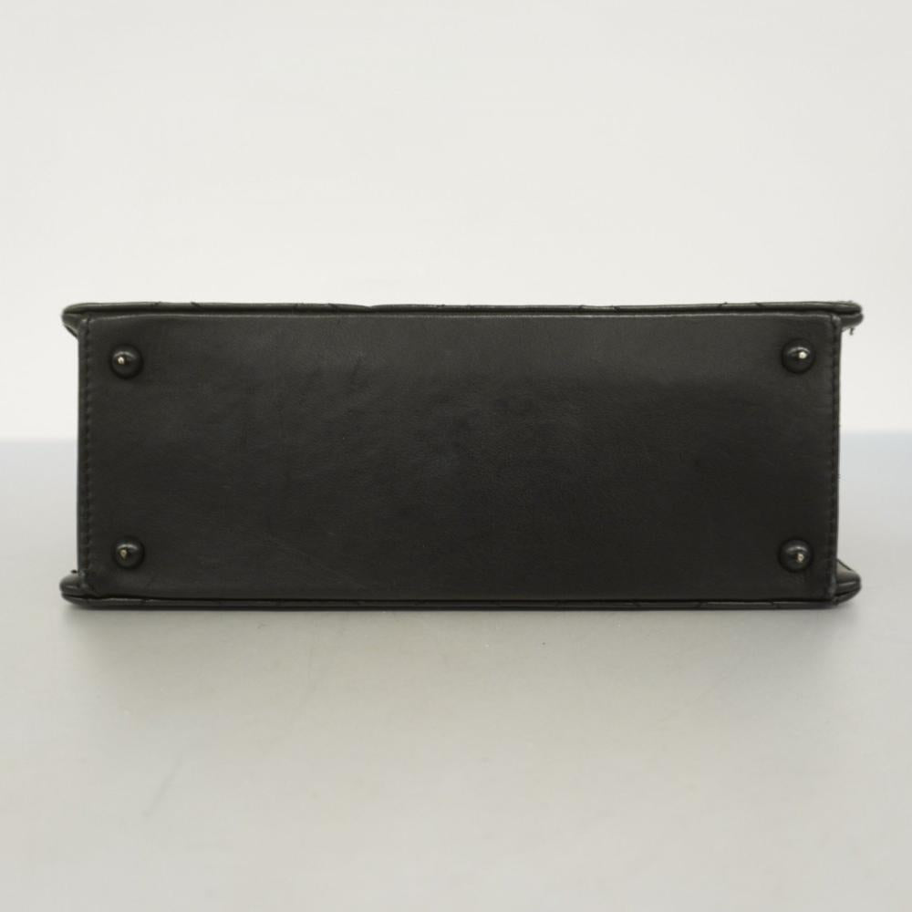 Black Leather Chanel Shoulder Bag