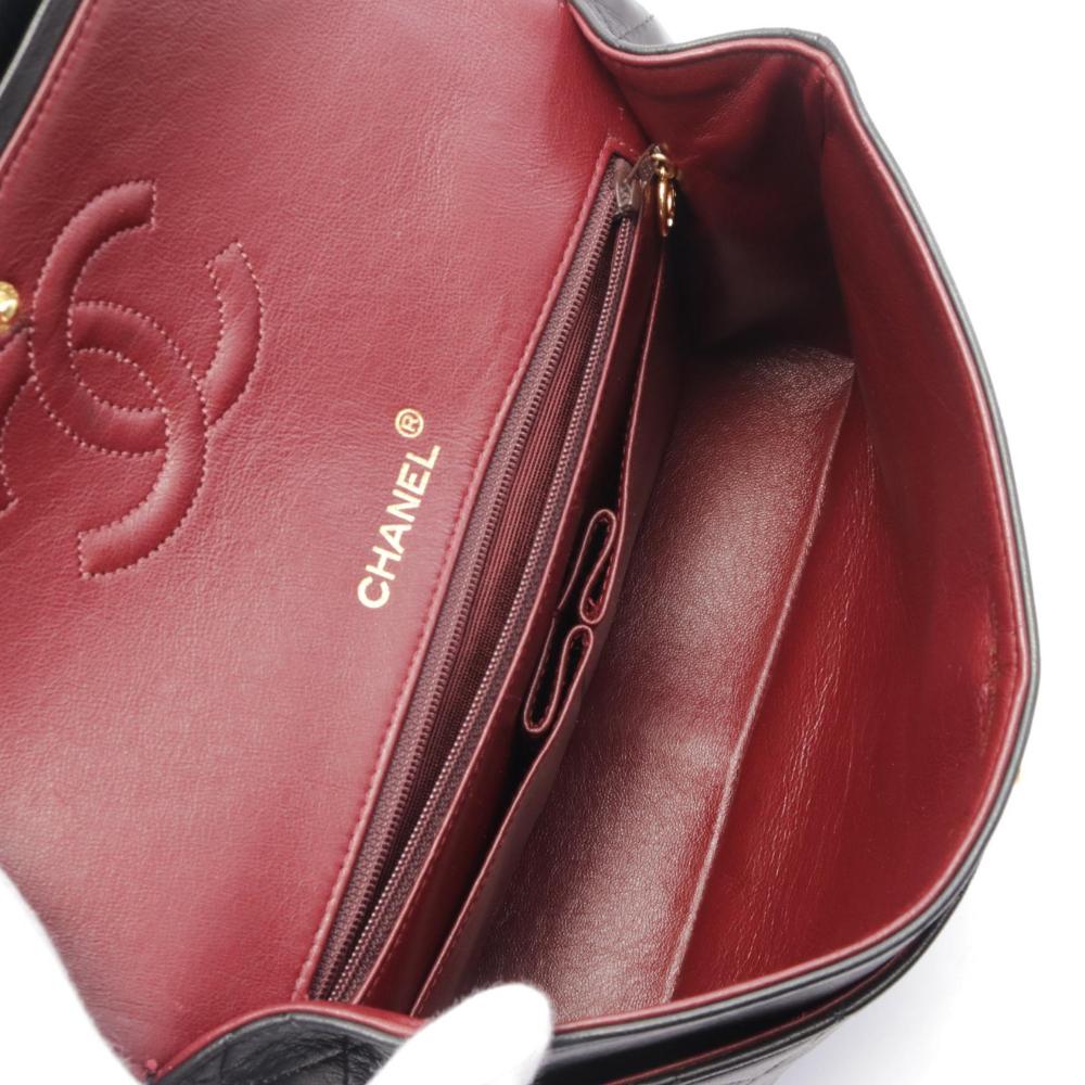 Black Leather Chanel Flap Bag