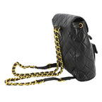 Black Leather Chanel Backpack