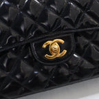 Black Leather Chanel Flap Bag