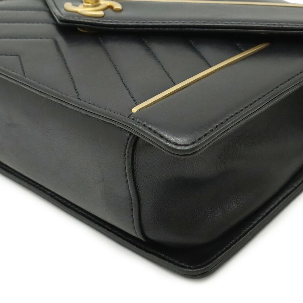Black Leather Chanel Shoulder Bag