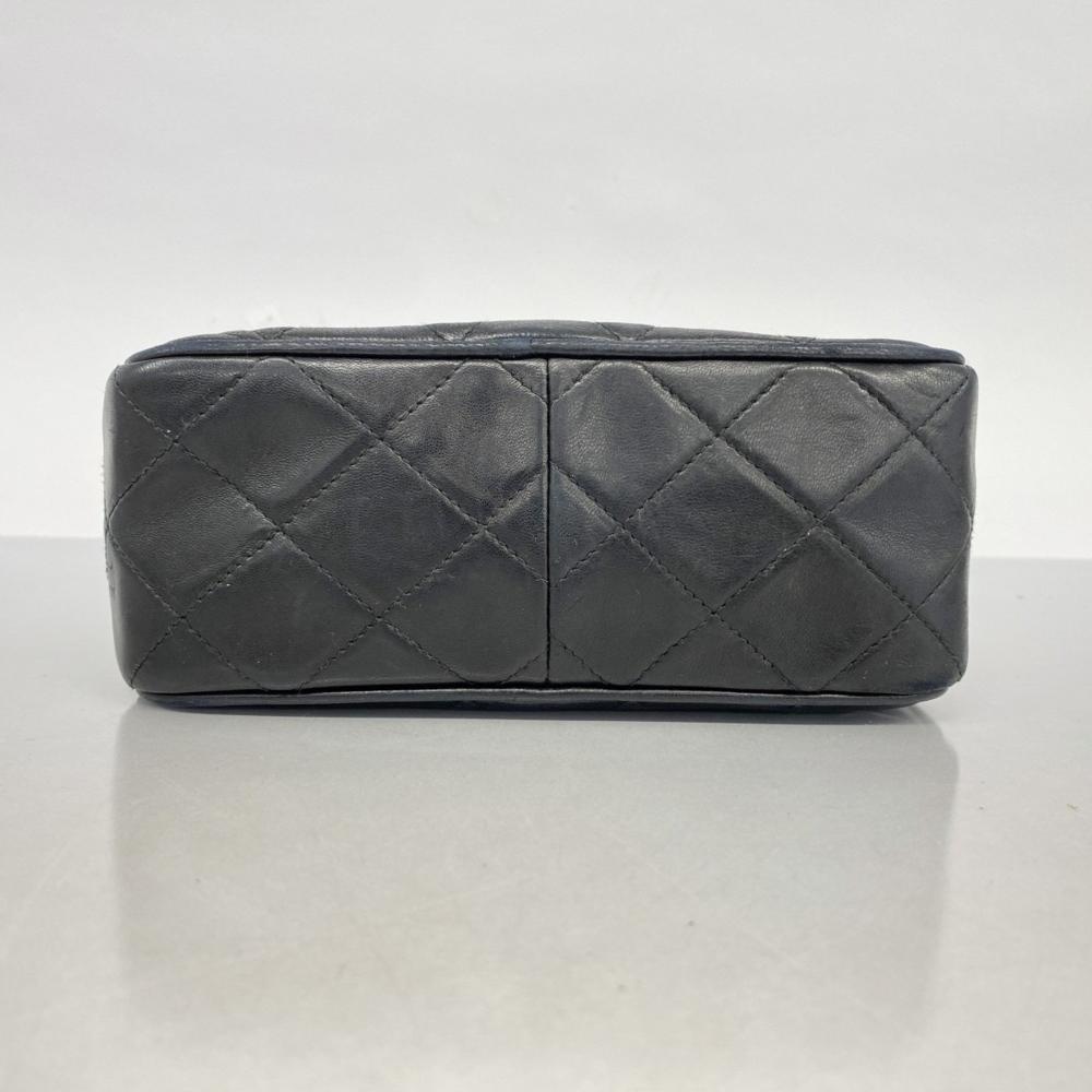 Black Leather Chanel Shoulder Bag