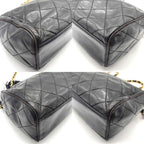 Black Leather Chanel Shoulder Bag