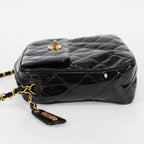 Black Leather Chanel Shoulder Bag