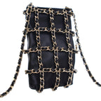 Black Leather Chanel Crossbody Bag