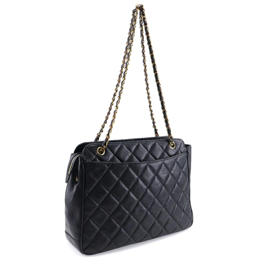 Black Leather Chanel Shoulder Bag