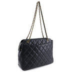 Black Leather Chanel Shoulder Bag