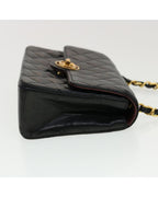 Black Leather Chanel Crossbody Bag