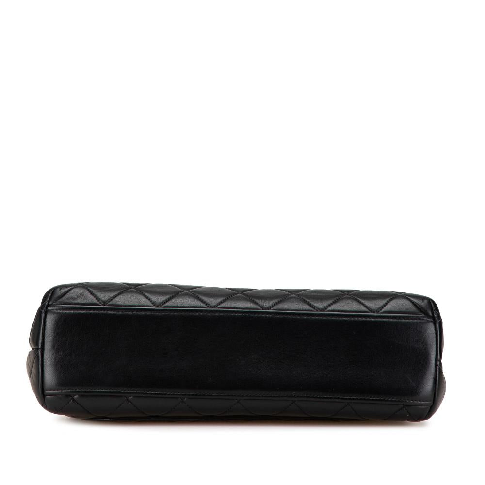 Black Leather Chanel Flap Bag