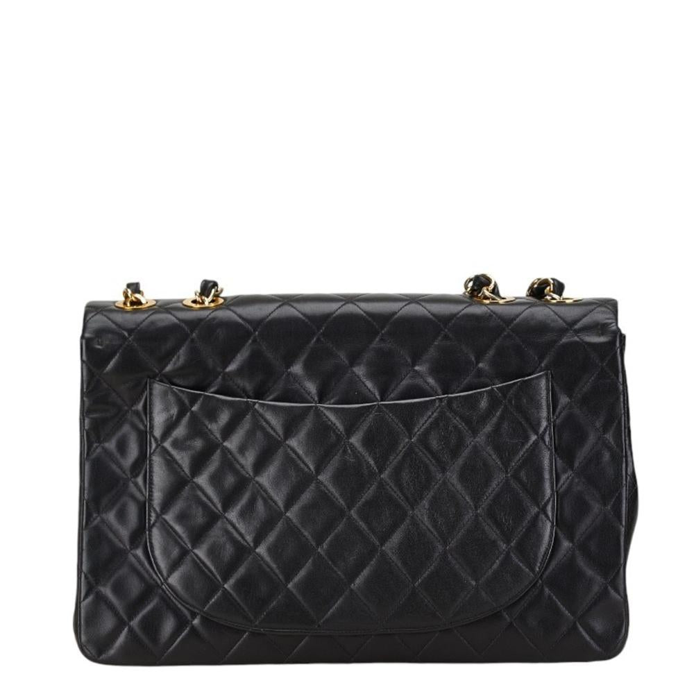 Black Leather Chanel Shoulder Bag