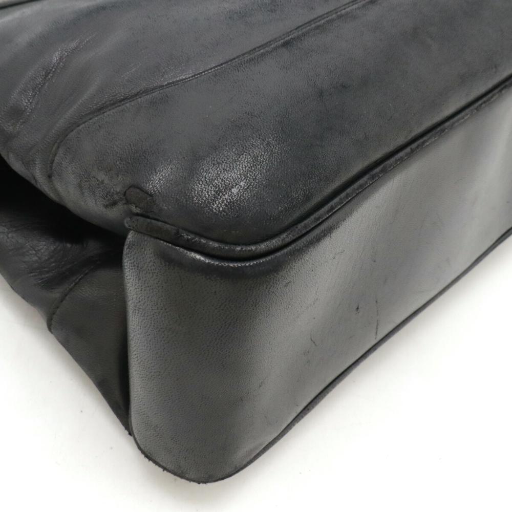 Black Leather Chanel Shoulder Bag