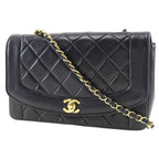 Black Leather Chanel Shoulder Bag