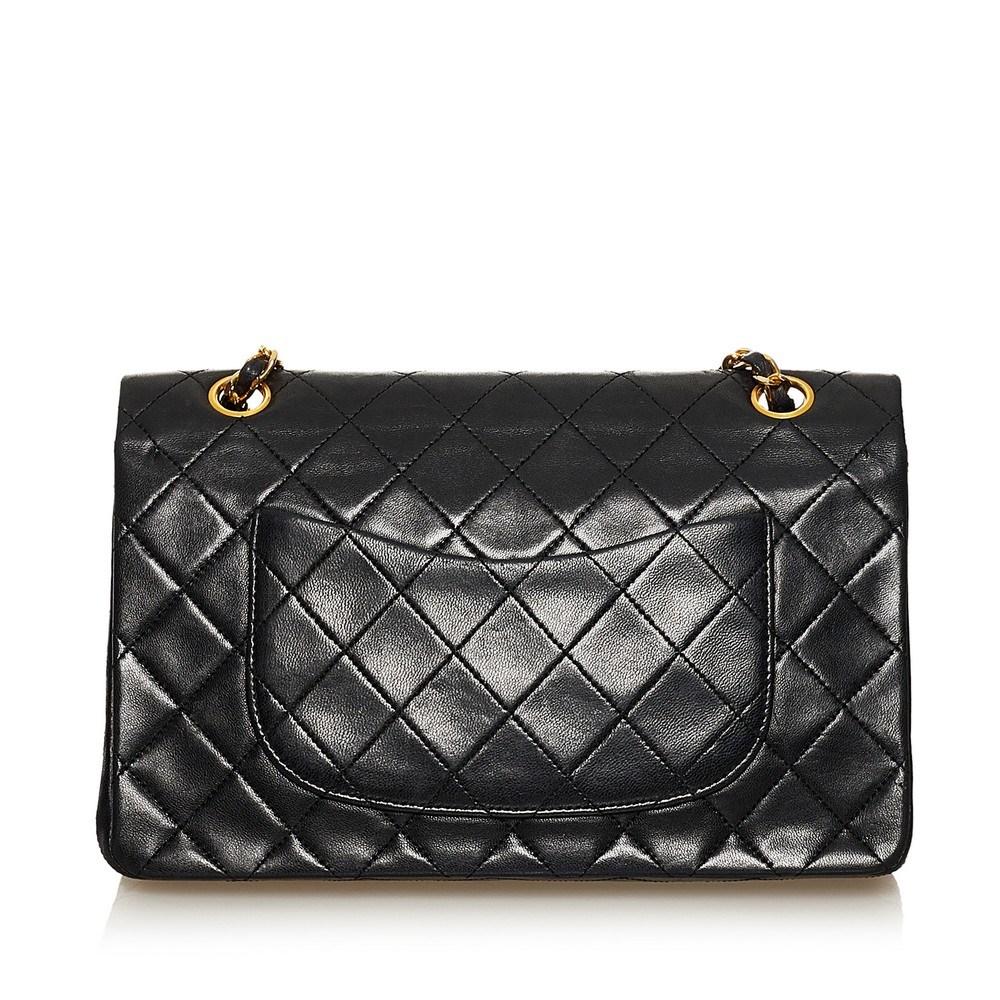 Black Leather Chanel Flap Bag