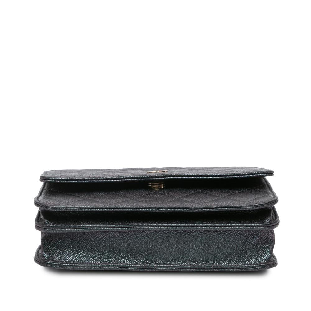 Black Leather Chanel Wallet On Chain