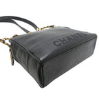 Black Leather Chanel Shoulder Bag