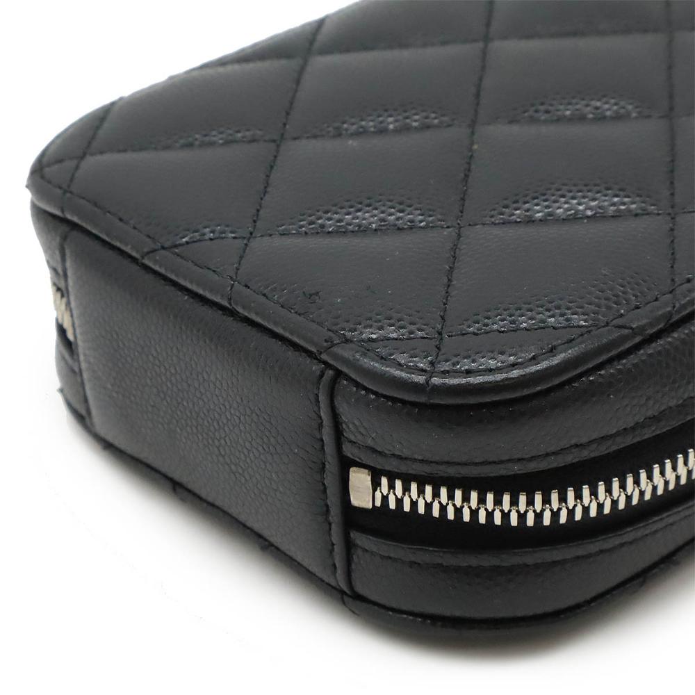 Black Leather Chanel Shoulder Bag