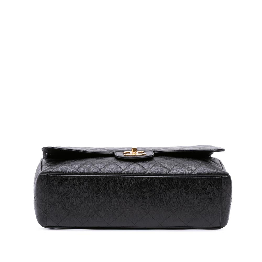 Black Leather Chanel Flap Bag