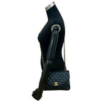 Black Leather Chanel Shoulder Bag