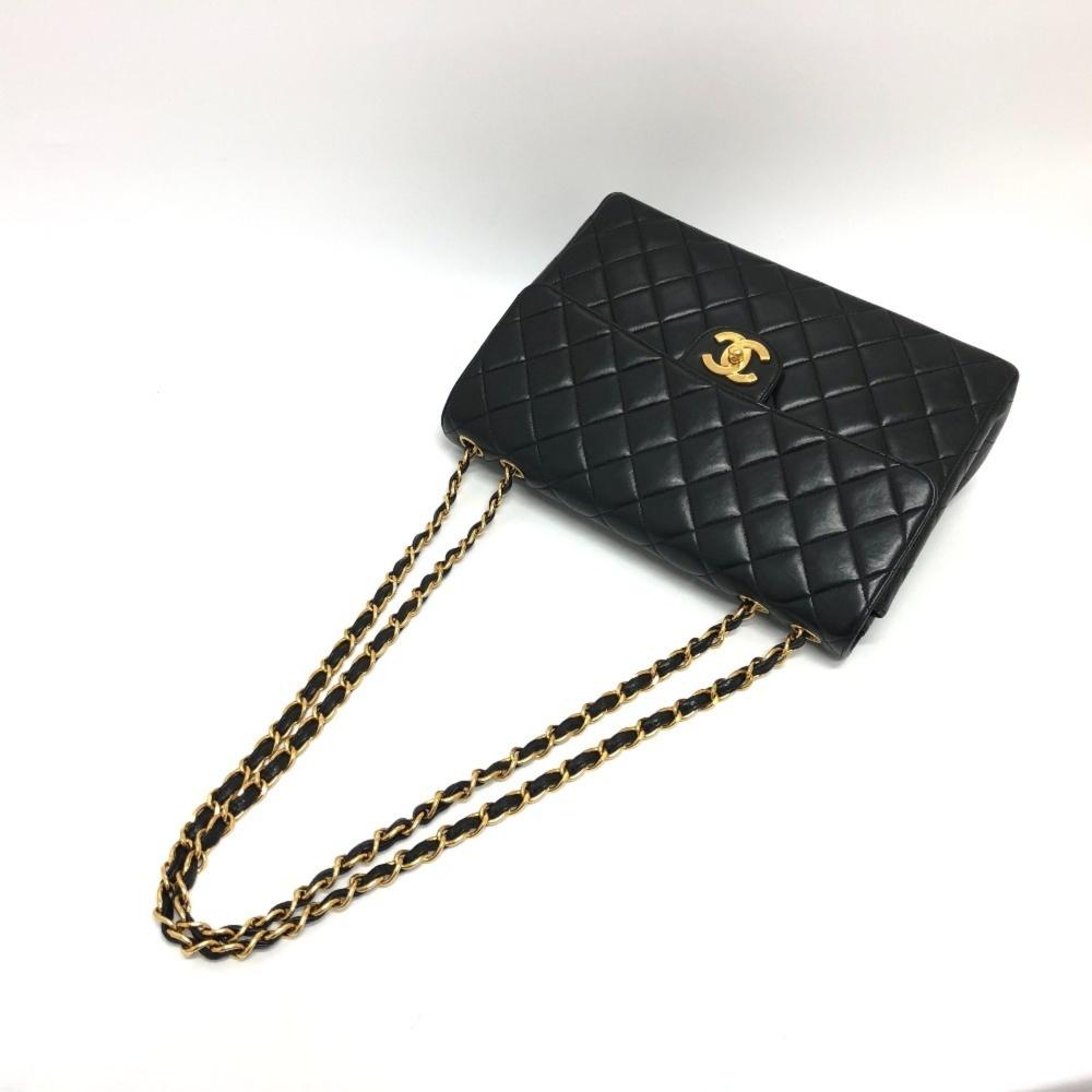 Black Leather Chanel Shoulder Bag