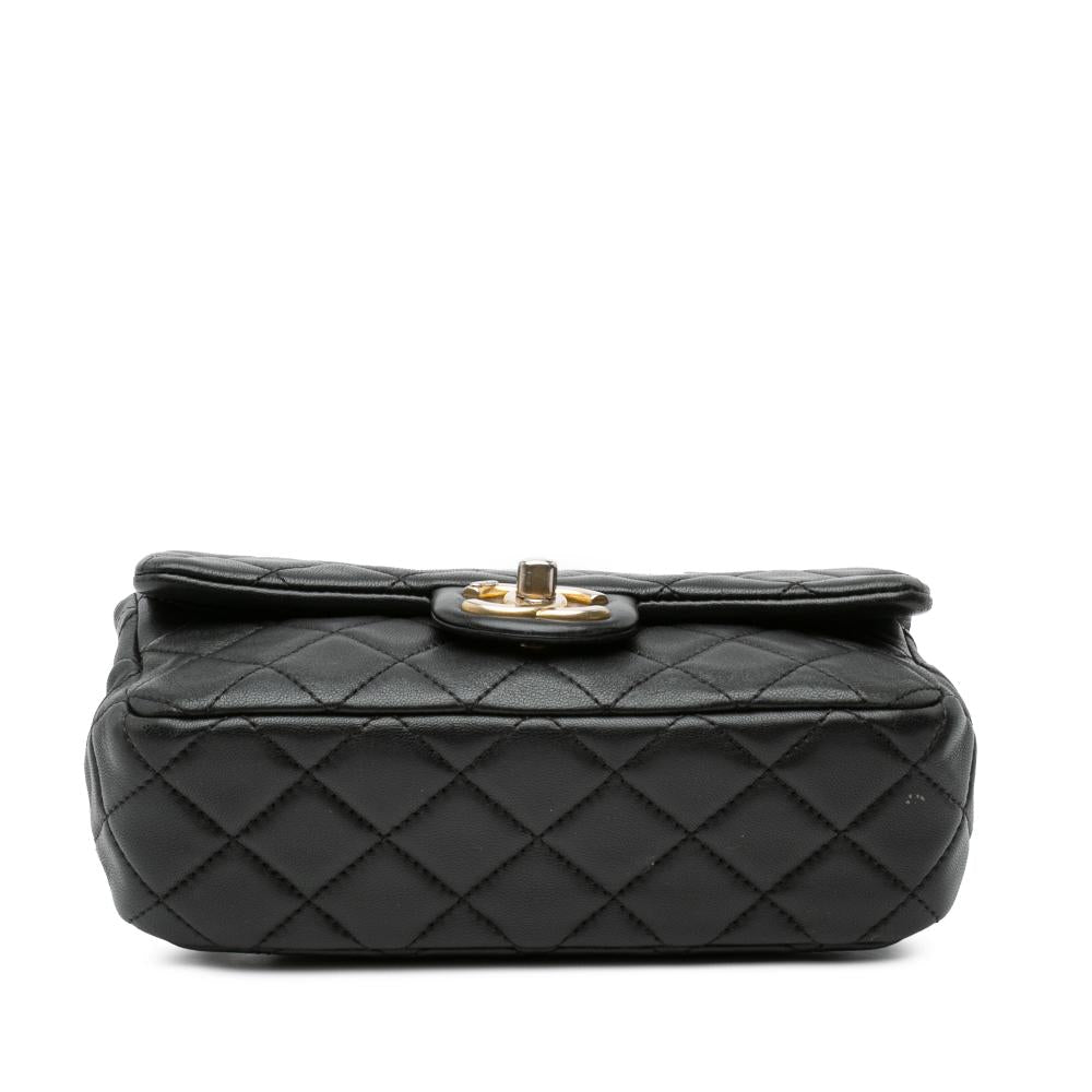 Black Leather Chanel Flap Bag